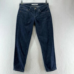 JOE'S Jeans Womens Sz 24 Low Rise Straight Crop Stretch Dark Washed Denim Blue